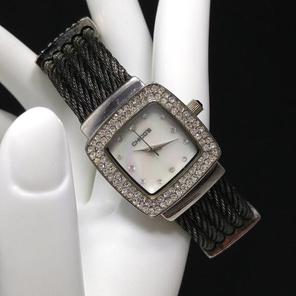 Vintage Chico's Cuff Watch Rhinestones, Needs Battery, 6 1/2 Inches - Picture 1 of 14